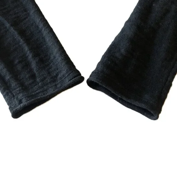 Vince Tan Black Color Block Sweater 100% Cotton Scoop Neck Drop Shoulder Stretch - Picture 9 of 15